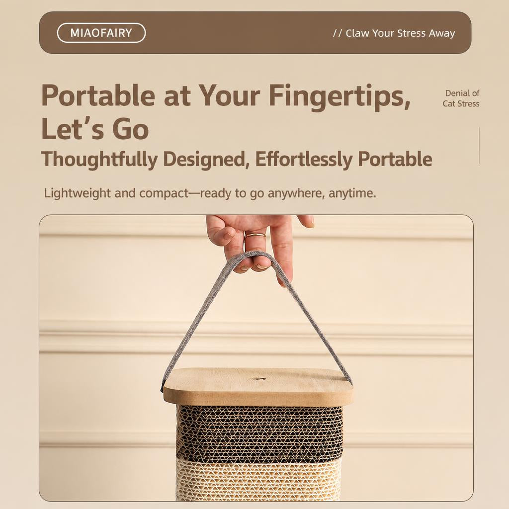 Portable Cat Scratcher with Built-in Rolling Ball Game