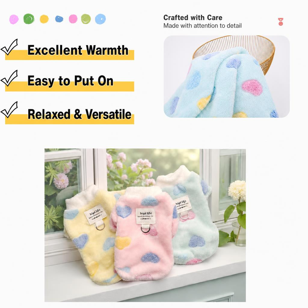 Autumn/Winter Flannel Fleece Love Coat (for Cat or Dog)