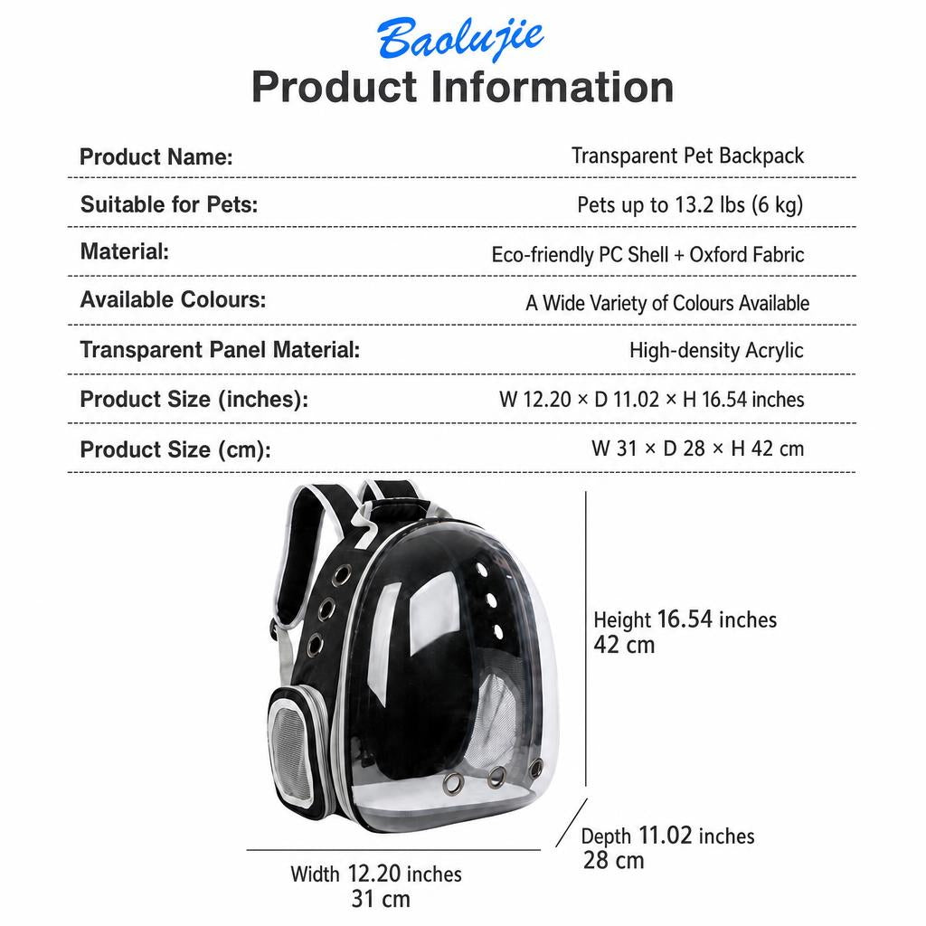 Breathable Pet Backpack Carrier (Space Capsule Edition)