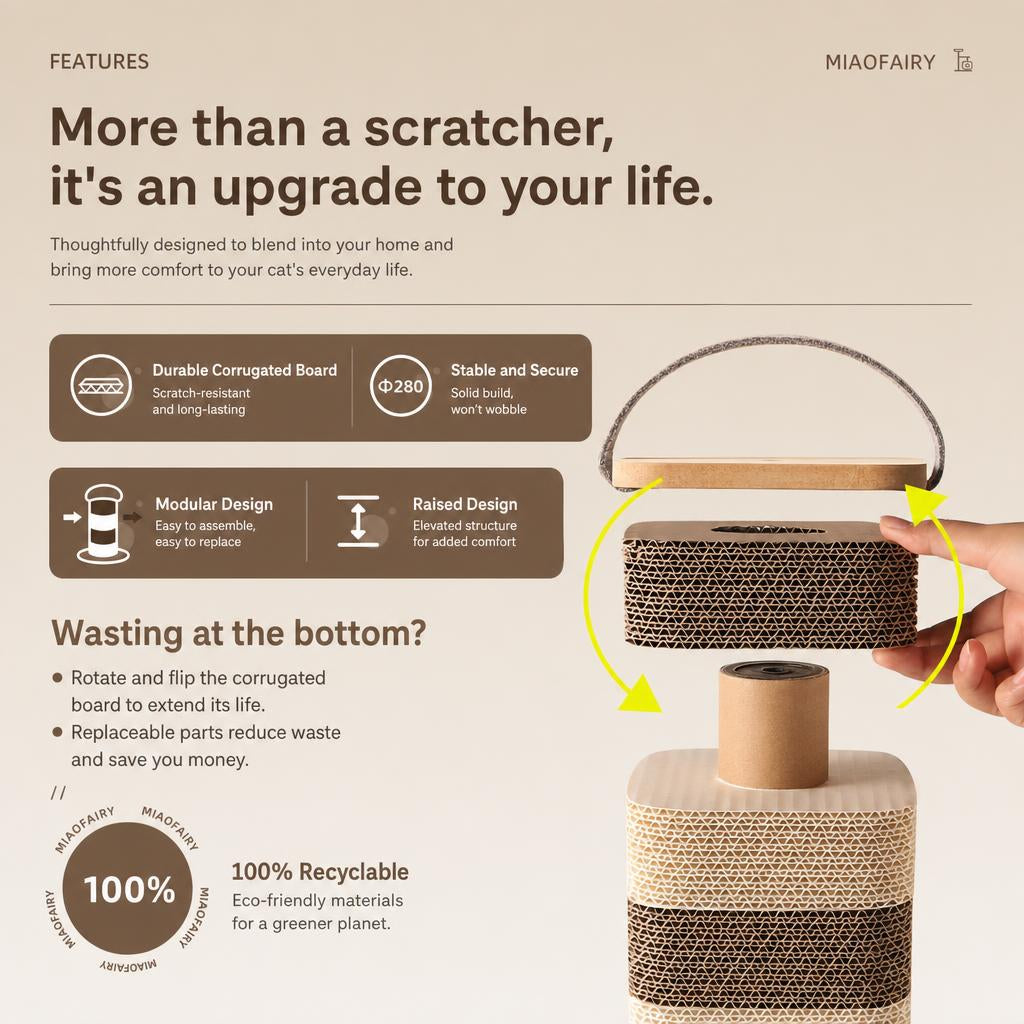 Portable Cat Scratcher with Built-in Rolling Ball Game