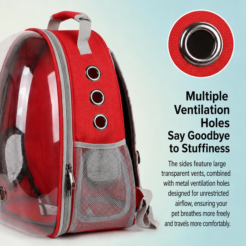 Breathable Pet Backpack Carrier (Space Capsule Edition)