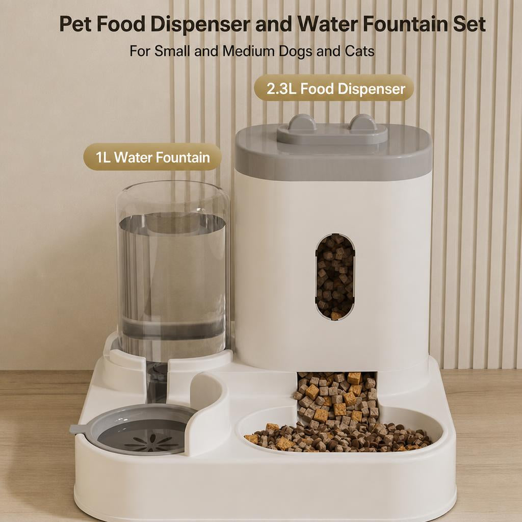 Automatic Pet 2-in-1 Food and Water Dispenser (for Dogs or Cats)