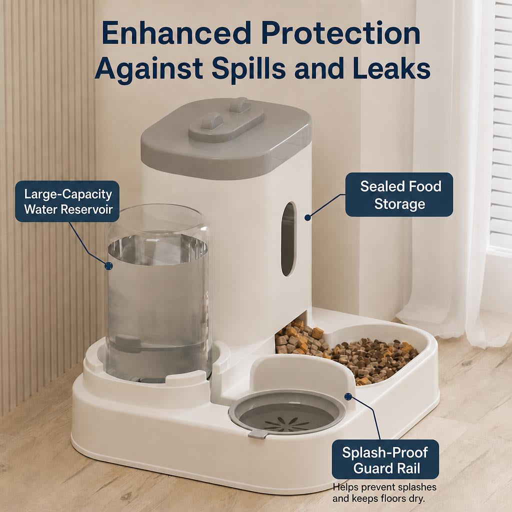 Automatic Pet 2-in-1 Food and Water Dispenser (for Dogs or Cats)