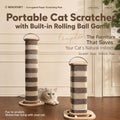 Portable Cat Scratcher with Built-in Rolling Ball Game