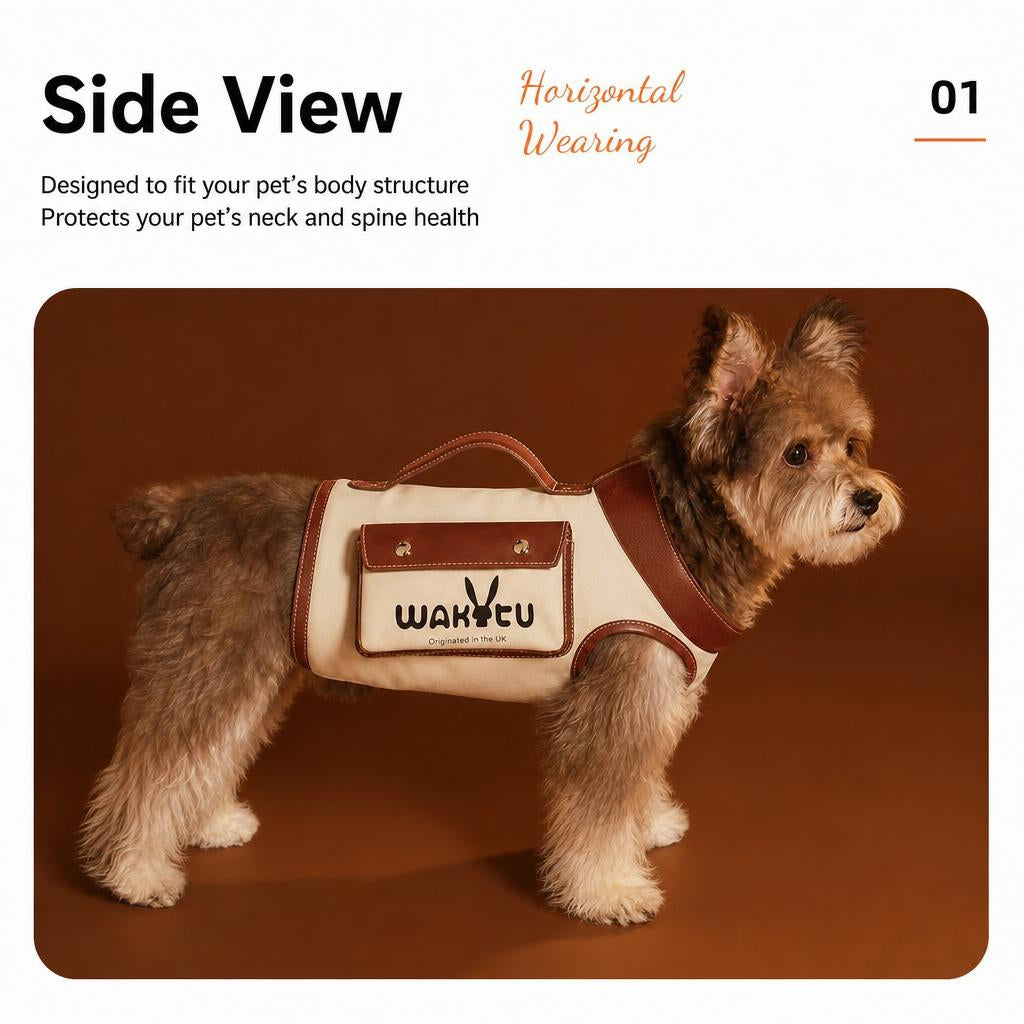 Wakytu Hybrid 2-in-1 Pet Jacket and Shoulder Bag (for Dog or Cat)