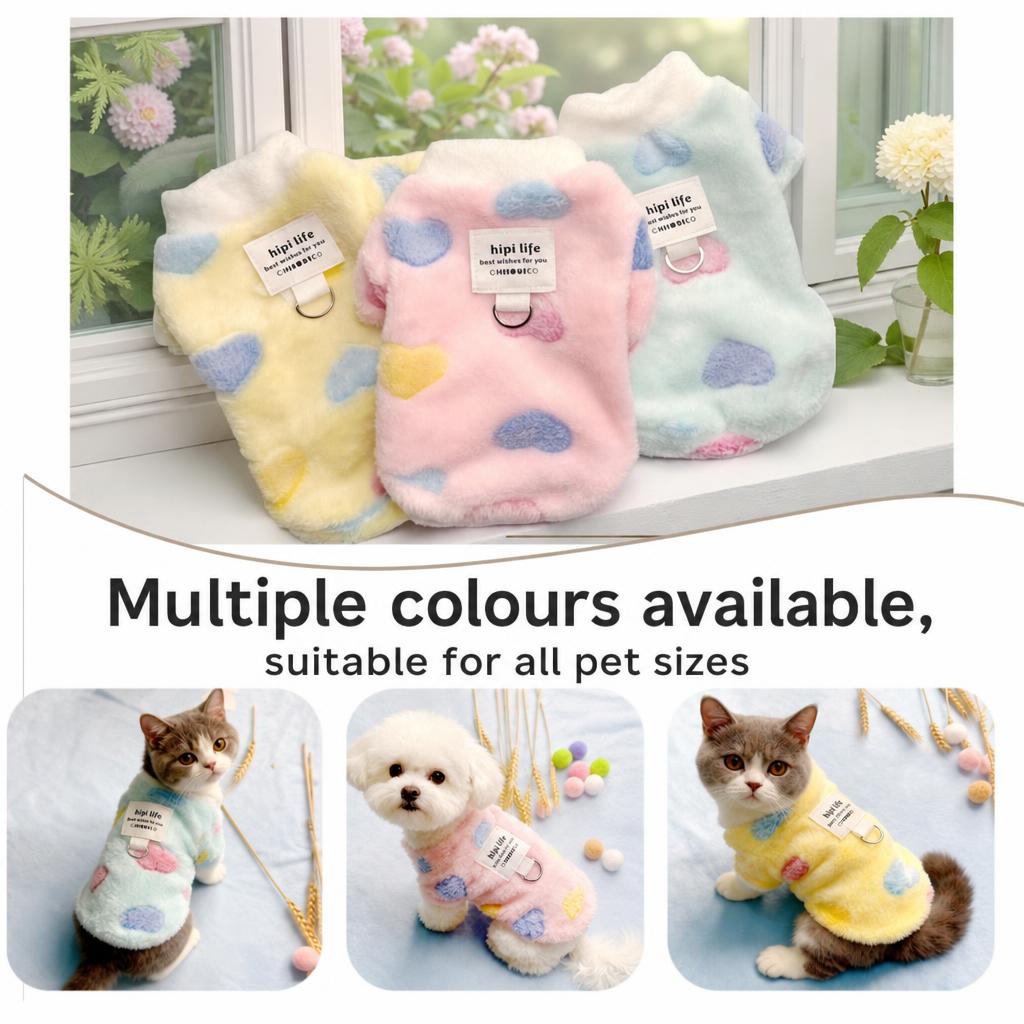 Autumn/Winter Flannel Fleece Love Coat (for Cat or Dog)