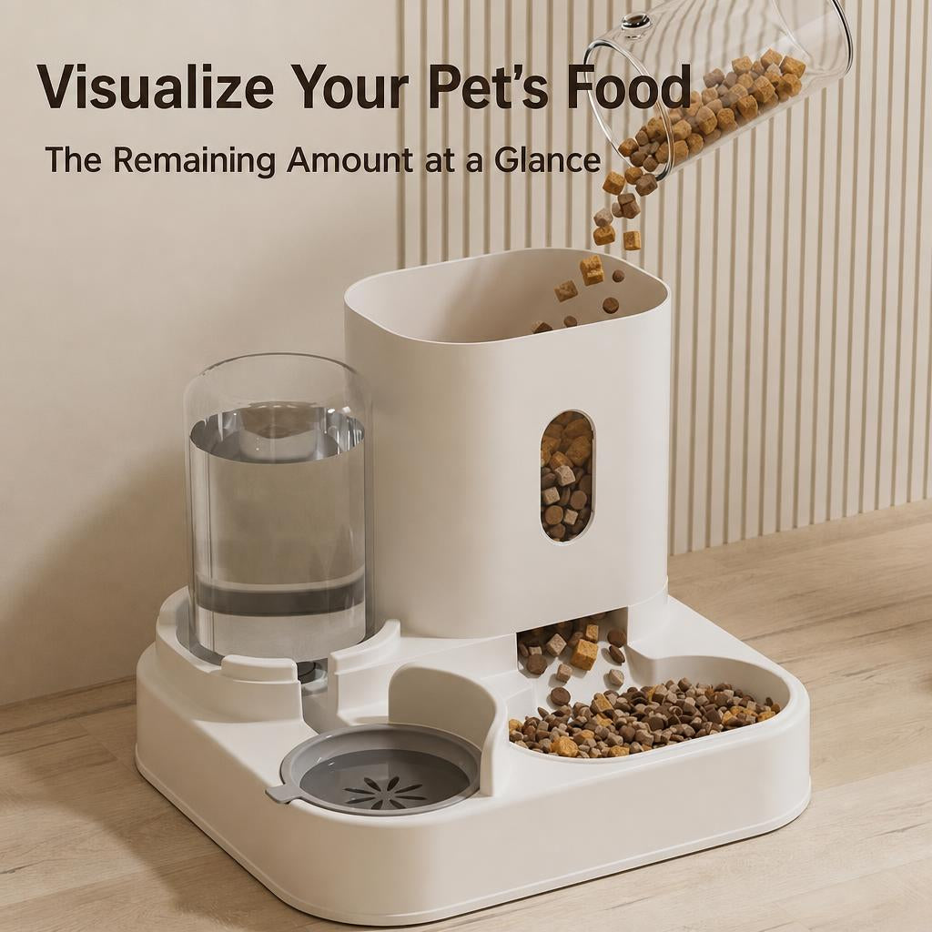 Automatic Pet 2-in-1 Food and Water Dispenser (for Dogs or Cats)