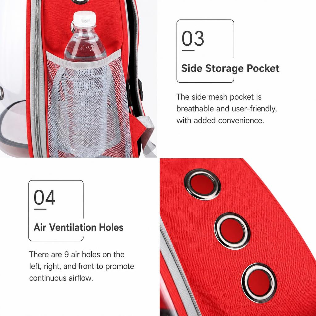 Breathable Pet Backpack Carrier (Space Capsule Edition)